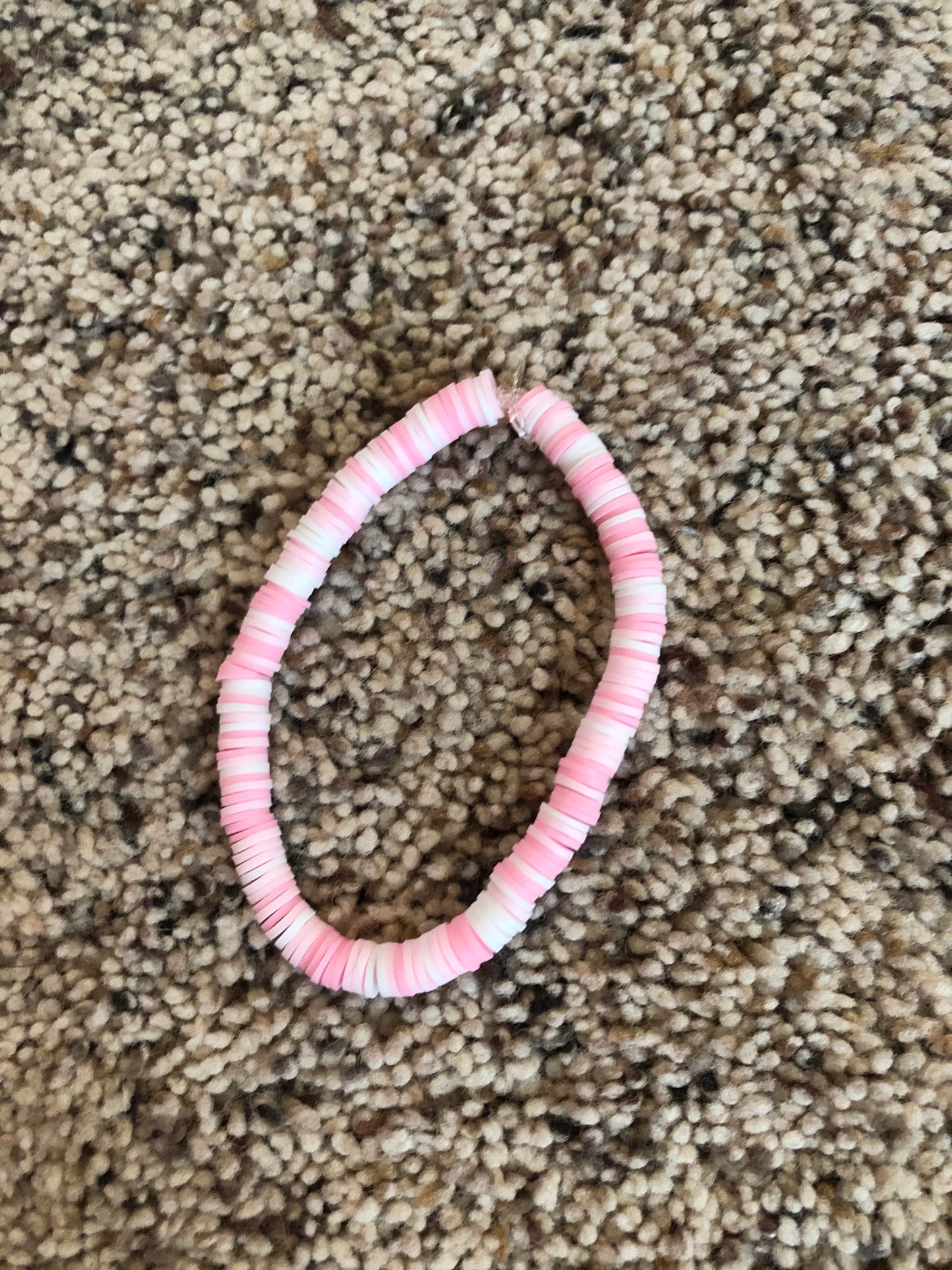 Handmade by Addie - Pink & White Beaded Bracelet