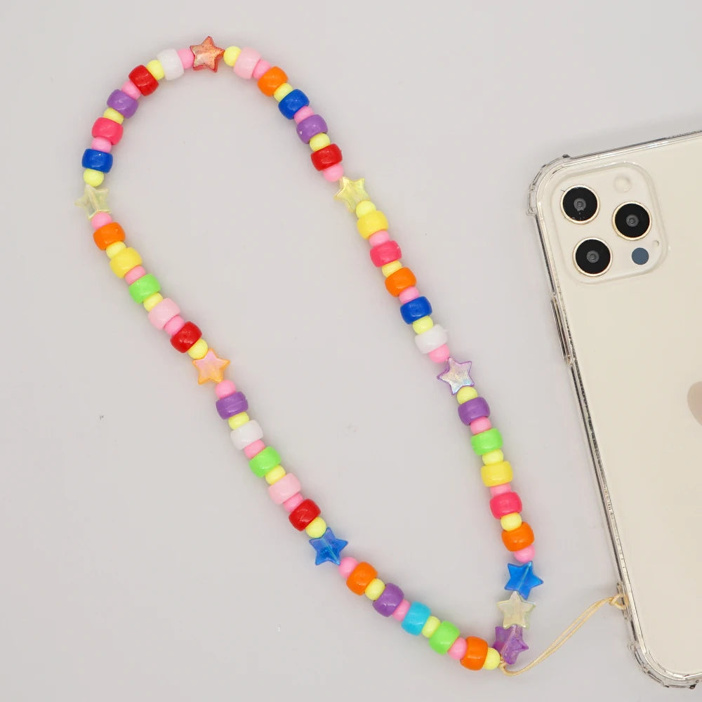 Multicolor Resin Star Heart Phone Lanyard