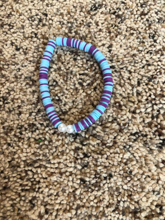 Handmade by Addie- Blue & Purple Beaded Bracelets