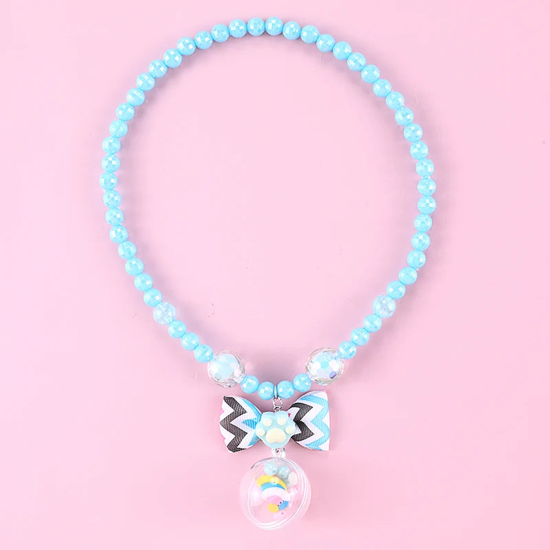 Snowflake Rainbow Beaded Necklace