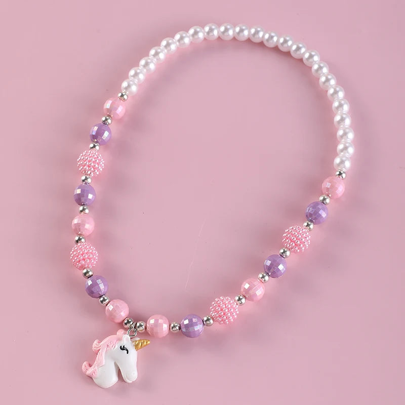 Snowflake Rainbow Beaded Necklace