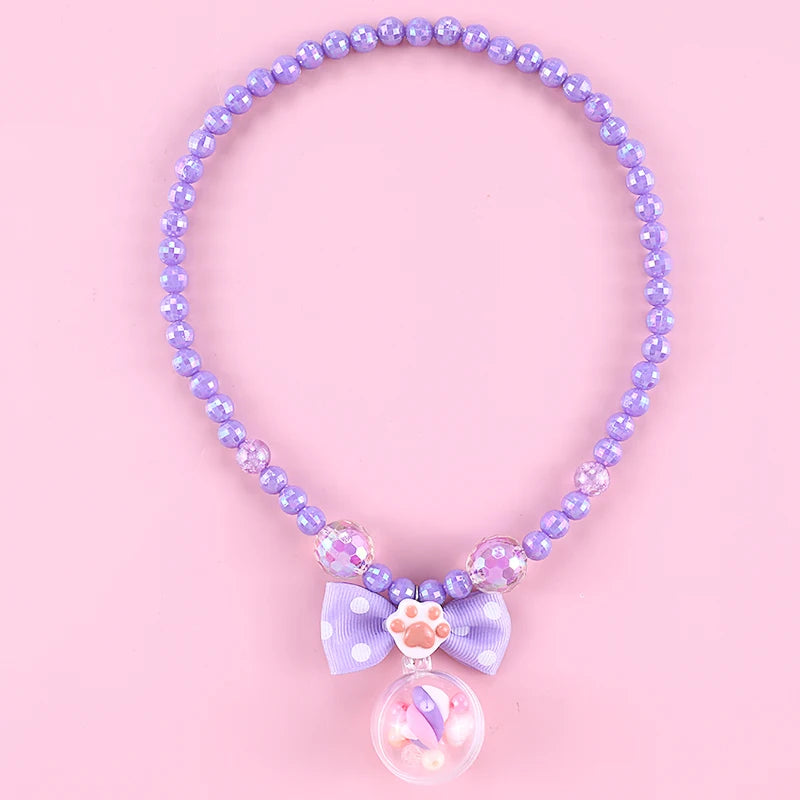 Snowflake Rainbow Beaded Necklace