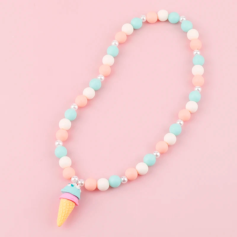 Snowflake Rainbow Beaded Necklace