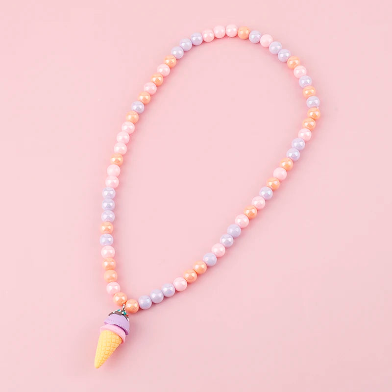 Snowflake Rainbow Beaded Necklace