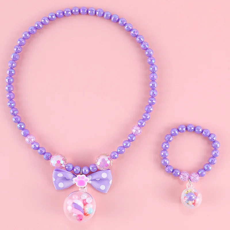 Transparent Ball Princess Jewelry Set